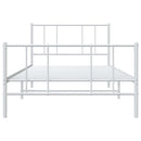 sengeramme med sengegavl og fodgærde 90x200 cm metal hvid