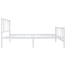 sengeramme med sengegavl og fodgærde 90x200 cm metal hvid
