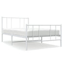 sengeramme med sengegavl og fodgærde 100x200 cm metal hvid