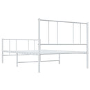 sengeramme med sengegavl og fodgærde 100x200 cm metal hvid