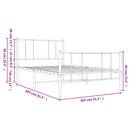sengeramme med sengegavl og fodgærde 100x200 cm metal hvid