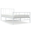 sengeramme med sengegavl og fodgærde 107x203 cm metal hvid