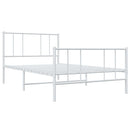 sengeramme med sengegavl og fodgærde 107x203 cm metal hvid