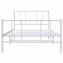 sengeramme med sengegavl og fodgærde 107x203 cm metal hvid