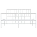 sengeramme med sengegavl og fodgærde 120x200 cm metal hvid