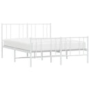 sengeramme med sengegavl og fodgærde 135x190 cm metal hvid