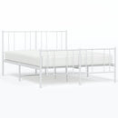 sengeramme med sengegavl og fodgærde 140x190 cm metal hvid