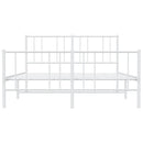 sengeramme med sengegavl og fodgærde 140x190 cm metal hvid