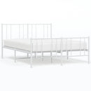 sengeramme med sengegavl og fodgærde 150x200 cm metal hvid