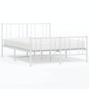 sengeramme med sengegavl og fodgærde 150x200 cm metal hvid