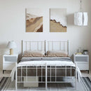 sengeramme med sengegavl og fodgærde 150x200 cm metal hvid