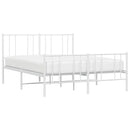sengeramme med sengegavl og fodgærde 150x200 cm metal hvid