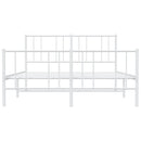 sengeramme med sengegavl og fodgærde 150x200 cm metal hvid