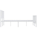 sengeramme med sengegavl og fodgærde 150x200 cm metal hvid