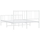 sengeramme med sengegavl og fodgærde 150x200 cm metal hvid