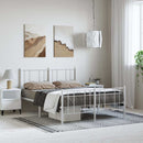 sengeramme med sengegavl og fodgærde 150x200 cm metal hvid