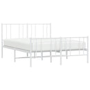 sengeramme med sengegavl og fodgærde 160x200 cm metal hvid