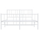 sengeramme med sengegavl og fodgærde 160x200 cm metal hvid