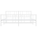 sengeramme med sengegavl og fodgærde 180x200 cm metal hvid