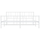 sengeramme med sengegavl og fodgærde 183x213 cm metal hvid