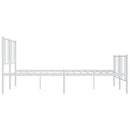 sengeramme med sengegavl og fodgærde 183x213 cm metal hvid