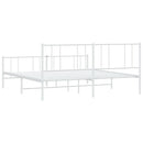 sengeramme med sengegavl og fodgærde 183x213 cm metal hvid