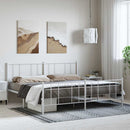sengeramme med sengegavl og fodgærde 183x213 cm metal hvid