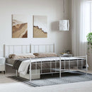sengeramme med sengegavl og fodgærde 183x213 cm metal hvid