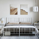sengeramme med sengegavl og fodgærde 193x203 cm metal hvid