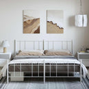 sengeramme med sengegavl og fodgærde 193x203 cm metal hvid