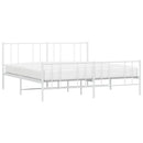 sengeramme med sengegavl og fodgærde 193x203 cm metal hvid