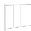 sengeramme med sengegavl og fodgærde 193x203 cm metal hvid
