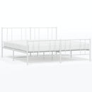 sengeramme med sengegavl og fodgærde 200x200 cm metal hvid
