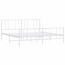 sengeramme med sengegavl og fodgærde 200x200 cm metal hvid