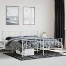 sengeramme med sengegavl og fodgærde 200x200 cm metal hvid