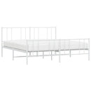 sengeramme med sengegavl og fodgærde 200x200 cm metal hvid