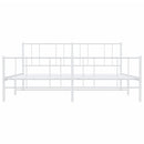 sengeramme med sengegavl og fodgærde 200x200 cm metal hvid