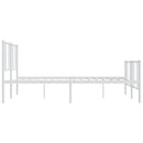 sengeramme med sengegavl og fodgærde 200x200 cm metal hvid