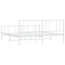 sengeramme med sengegavl og fodgærde 200x200 cm metal hvid