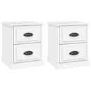 sengeborde 2 stk. 39x39x47,5 cm konstrueret træ hvid