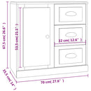 skænk 70x35,5x67,5 cm konstrueret træ hvid