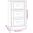 skænk 36x35,5x67,5 cm konstrueret træ grå sonoma-eg