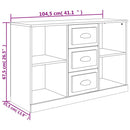skænk 104,5x35,5x67,5 cm konstrueret træ sonoma-eg
