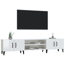 tv-bord 180x31,5x40 cm konstrueret træ hvid højglans