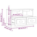 tv-bord 80x35x50 cm konstrueret træ betongrå