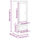 skab 36x35,5x103,5 cm konstrueret træ røget egetræsfarve