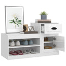 skoreol 100x42x60 cm konstrueret træ hvid højglans