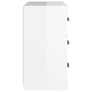skænk 70x35,5x67,5 cm konstrueret træ hvid højglans