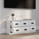 tv-bord 100x35,5x45 cm konstrueret træ hvid højglans