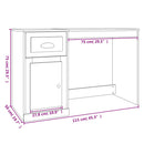 skrivebord med skuffe 115x50x75 cm konstrueret træ hvid